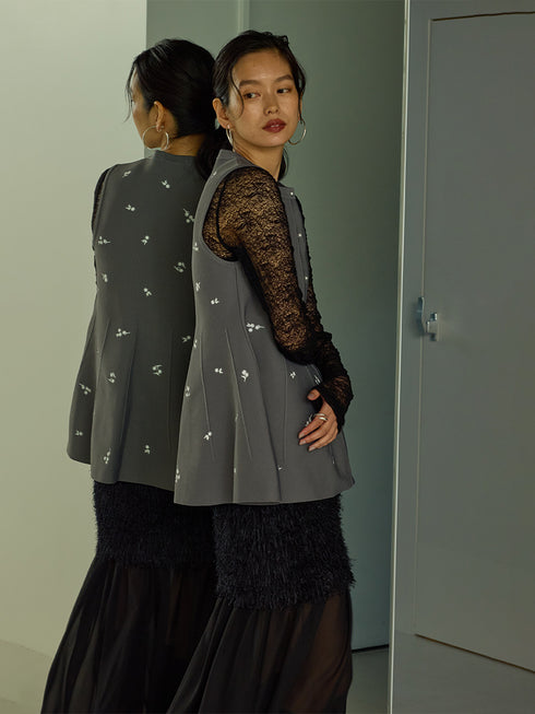 【 予約:9月上旬 】刺繍スポンジベスト /M253-95030